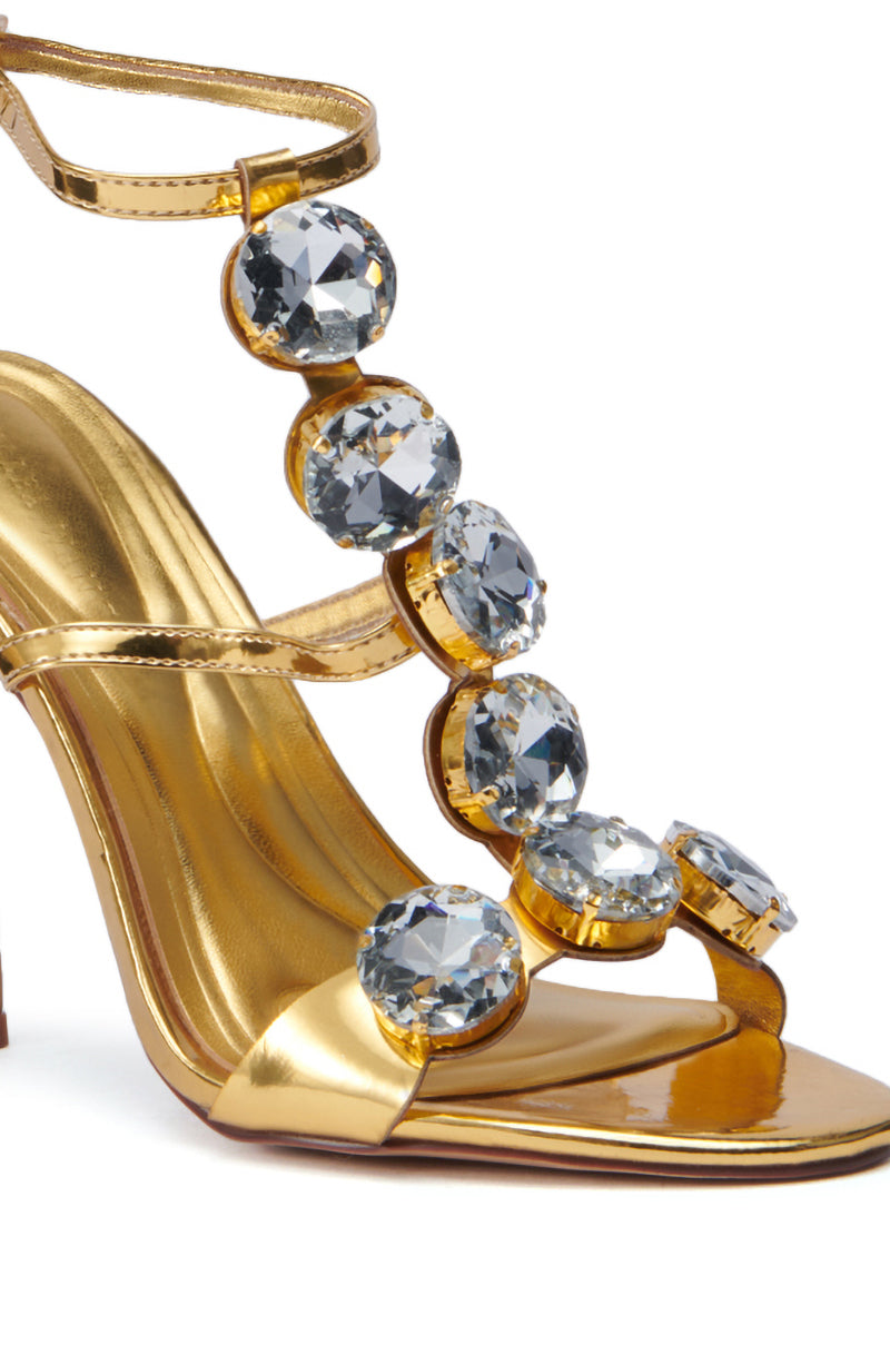 AZALEA WANG USNAVI GOLD EMBELLISHED SANDAL