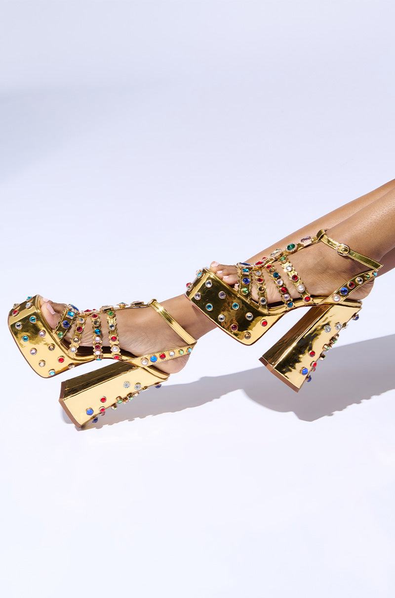 AZALEA WANG VIANNI GOLD CHUNKY SANDAL