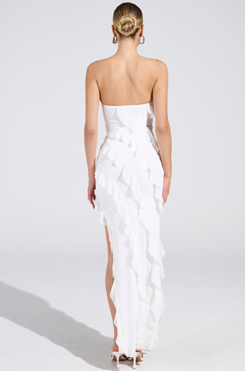 ELLA MESH TUBE DRESS IN WHITE