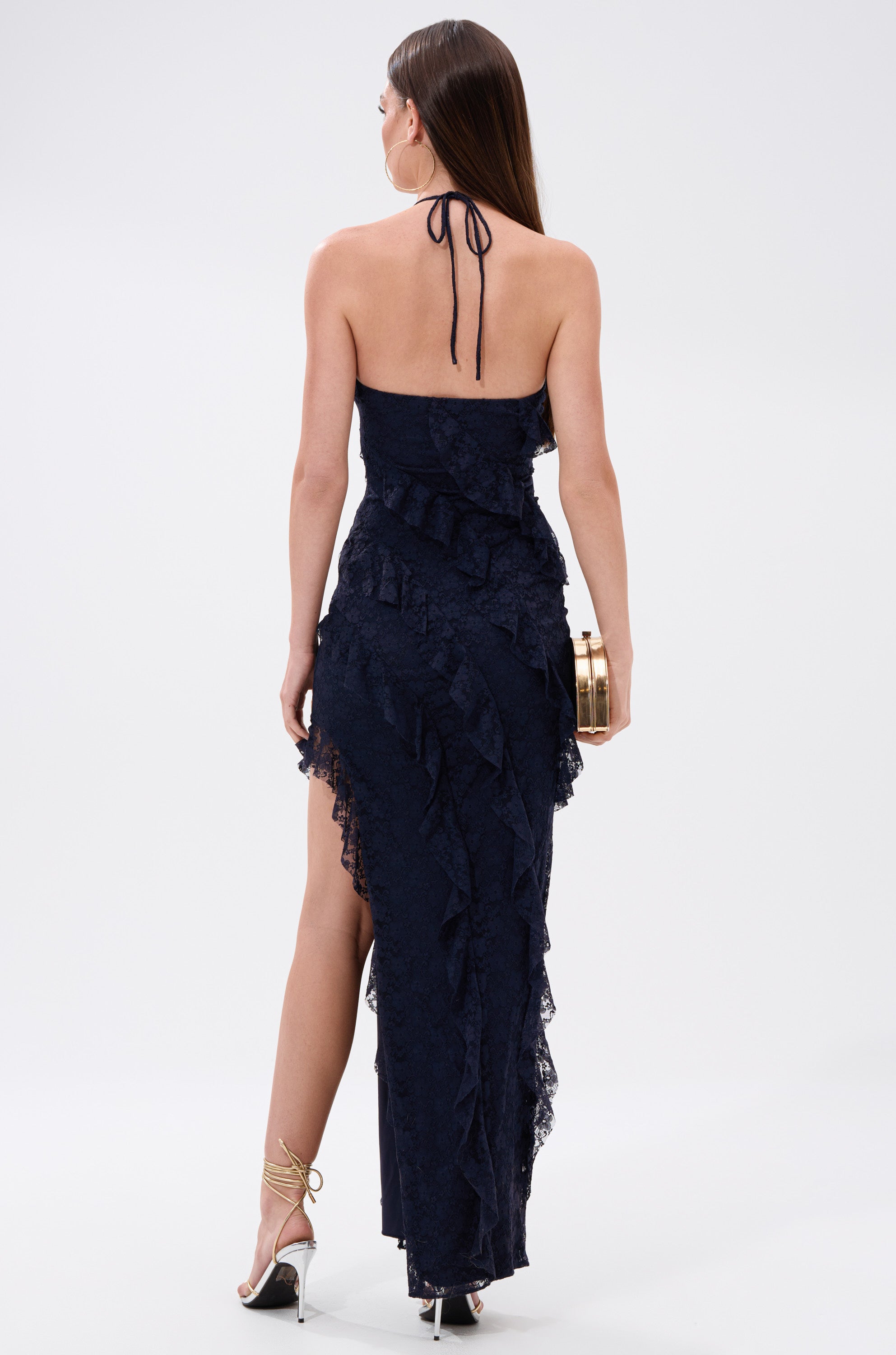 I GOT IT ALL LACE MIDI DRESS IN NAVY