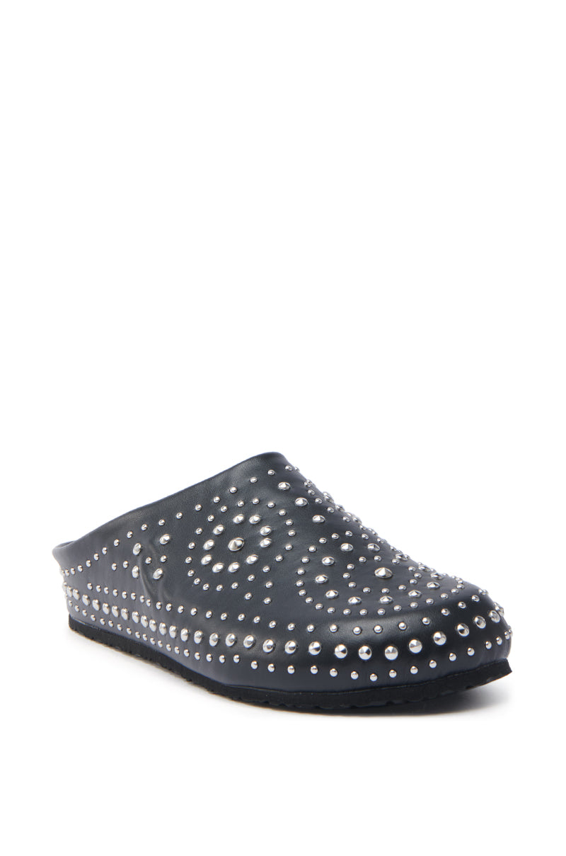 AZALEA WANG WEBSTON BLACK STUDDED MULE