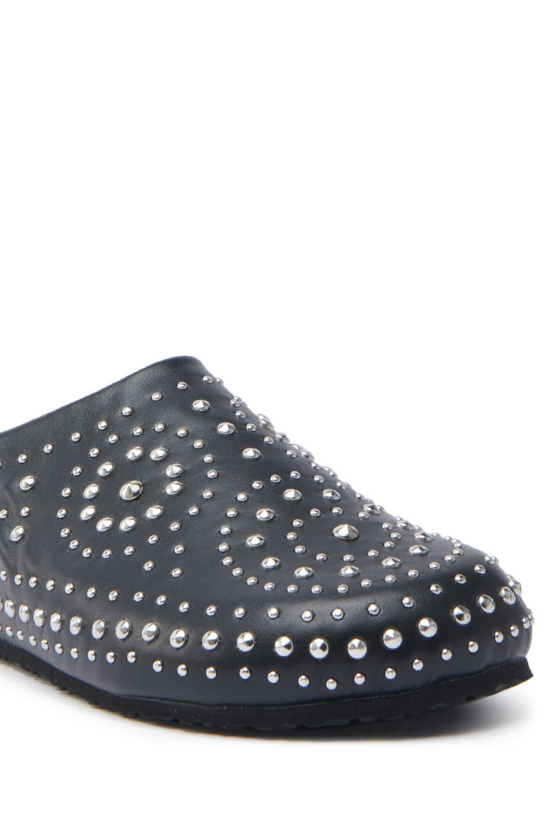 AZALEA WANG WEBSTON BLACK STUDDED MULE