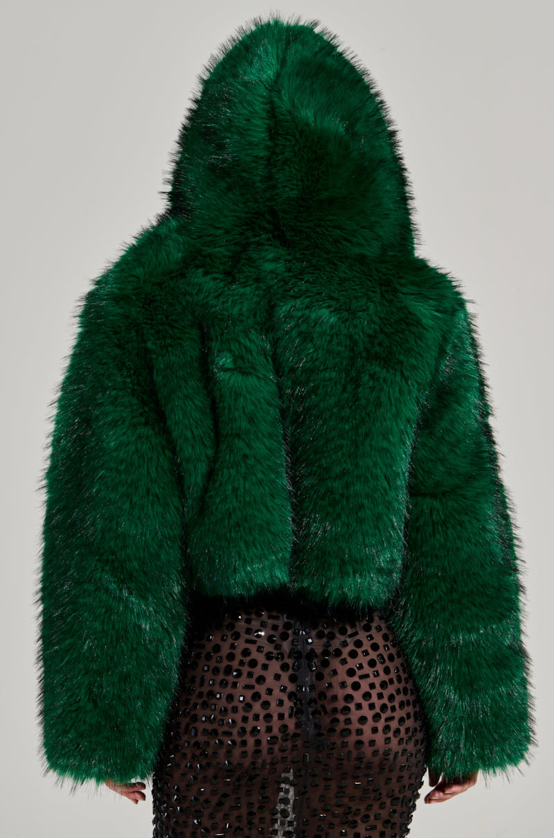 LUCKY HOODED FUR BOMBER