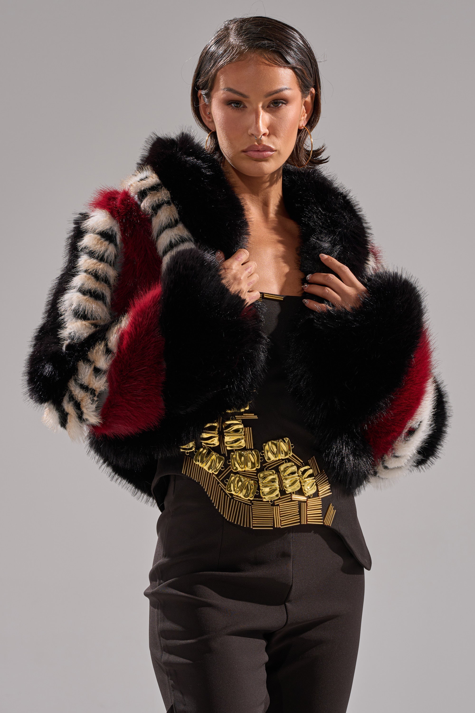 HARD TO FIND PANELED FAUX FUR