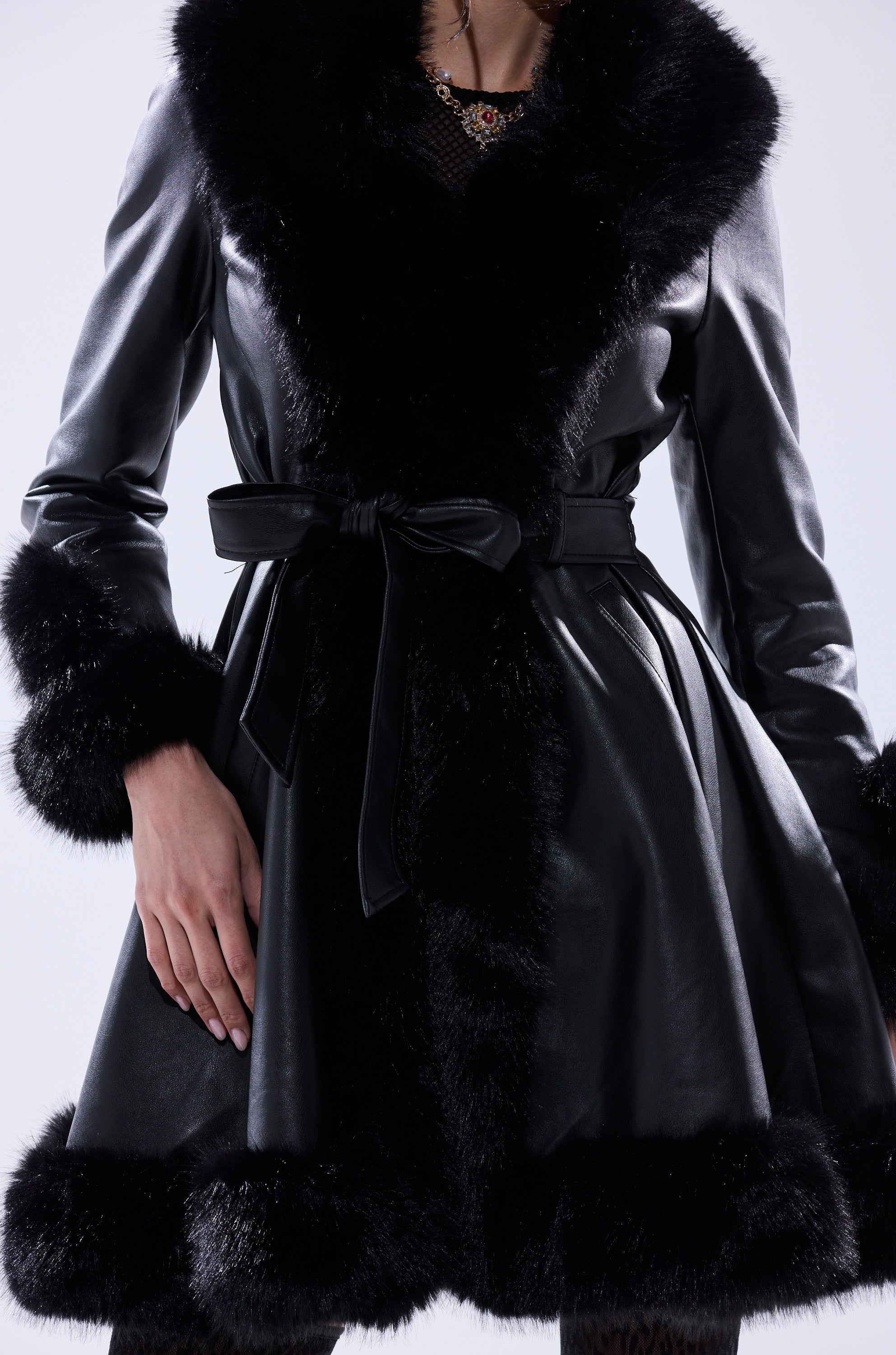 ADRIENNE FUR TRIM COAT