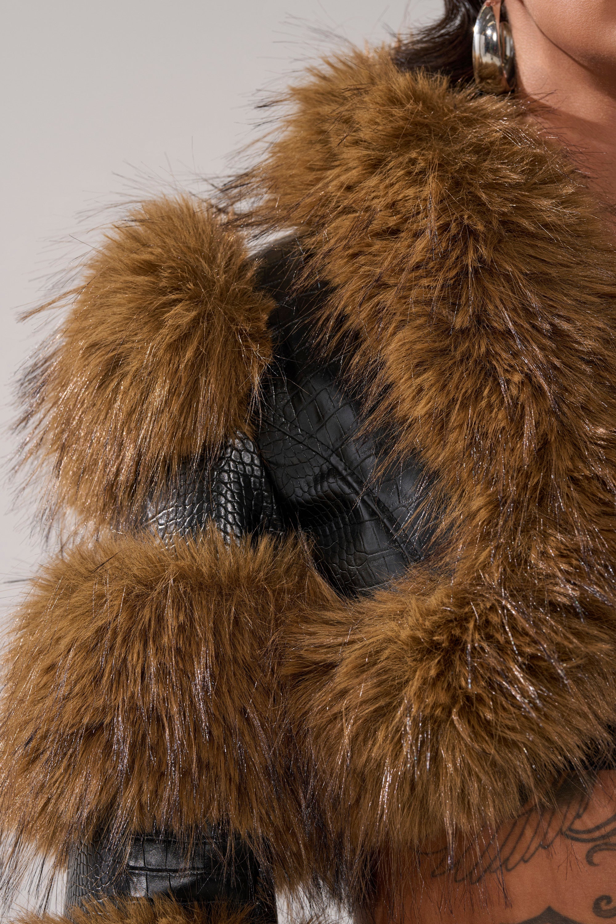 NEW LOVERGIRL ULTRA CROP FUR TRIM MOTO