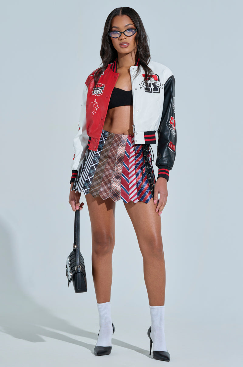 CHAMPIONS LEAGUE FAUX LEATHER BOMBER