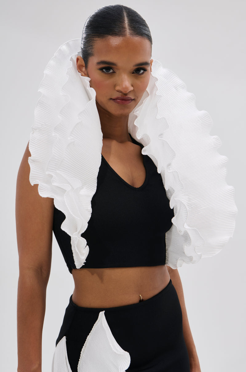 FASHION ICON RUFFLE BANDAGE BLOUSE