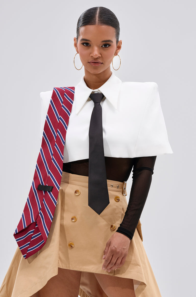 GET WITH IT BUTTON DOWN BODYSUIT