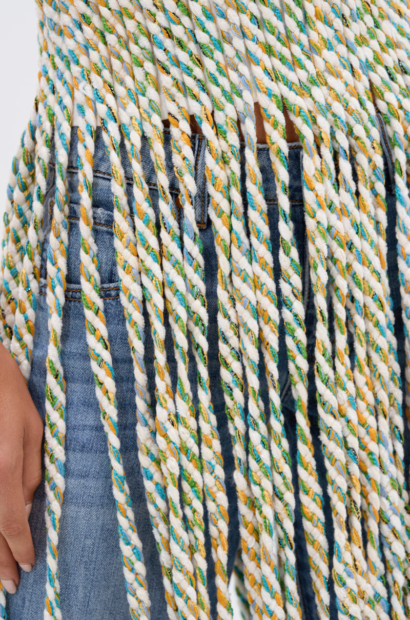 TIED DOWN V-NECK ROPE TOP