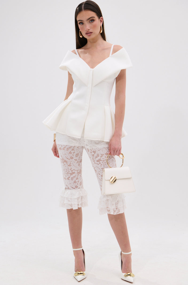 DANCE AROUND SLEEVELESS PEPLUM CORSET