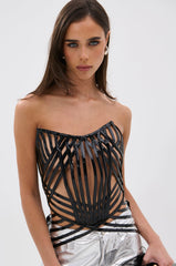 MATRIX CUTOUT VINYL CORSET TOP