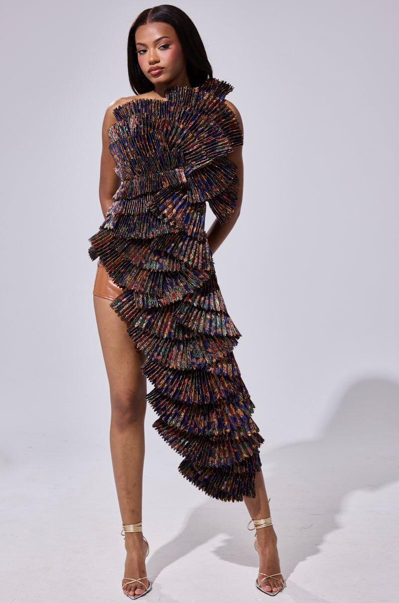 LUST FOR LIFE ASYMMETRICAL BROCADE TOP