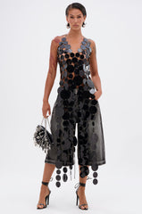 GLAMOROUS CHAIN DETAIL HALTER TOP