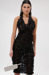 LENNOX SEQUIN MESH MIDI DRESS