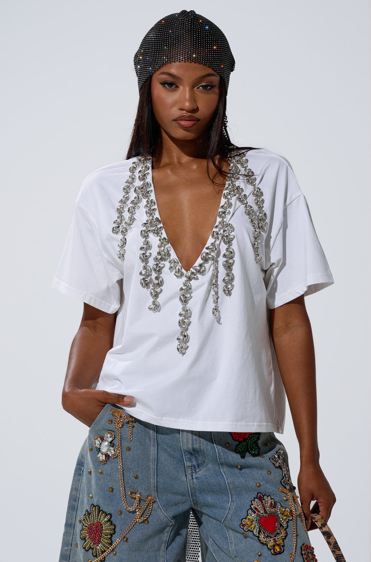 TOO DEEP RHINESTONE TEE