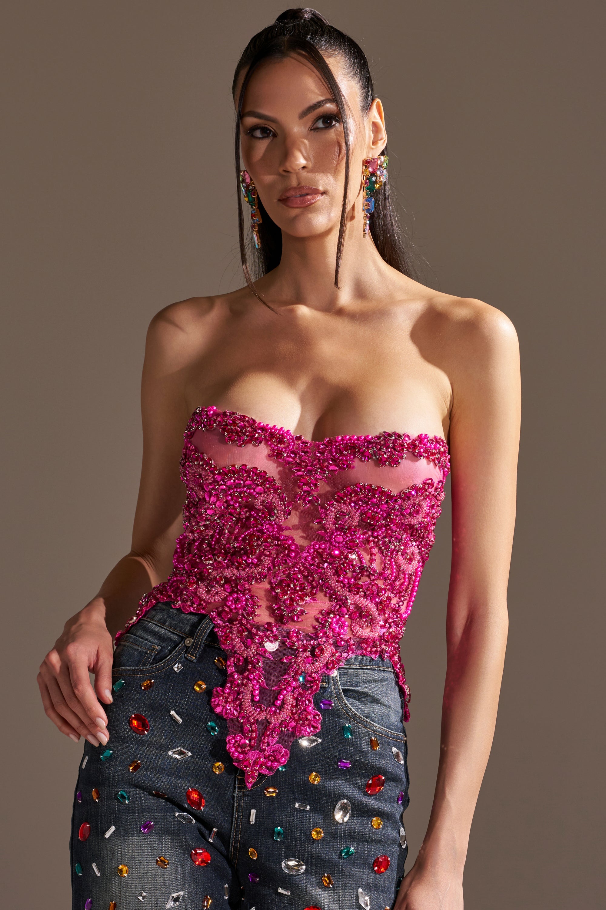 OH HOT DAMN RHINESTONE CORSET