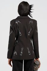MIDNIGHT TOAST EMBELLISHED BLAZER