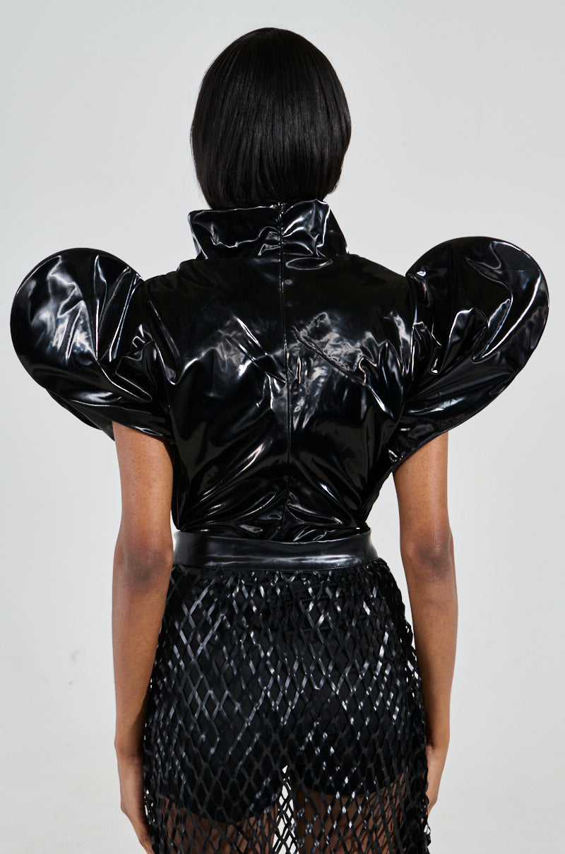 VERONICA DRAMATIC SHOULDER COLLARED BODYSUIT