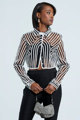 EVA LONG SLEEVE BUTTON DOWN STRIPED SHIRT