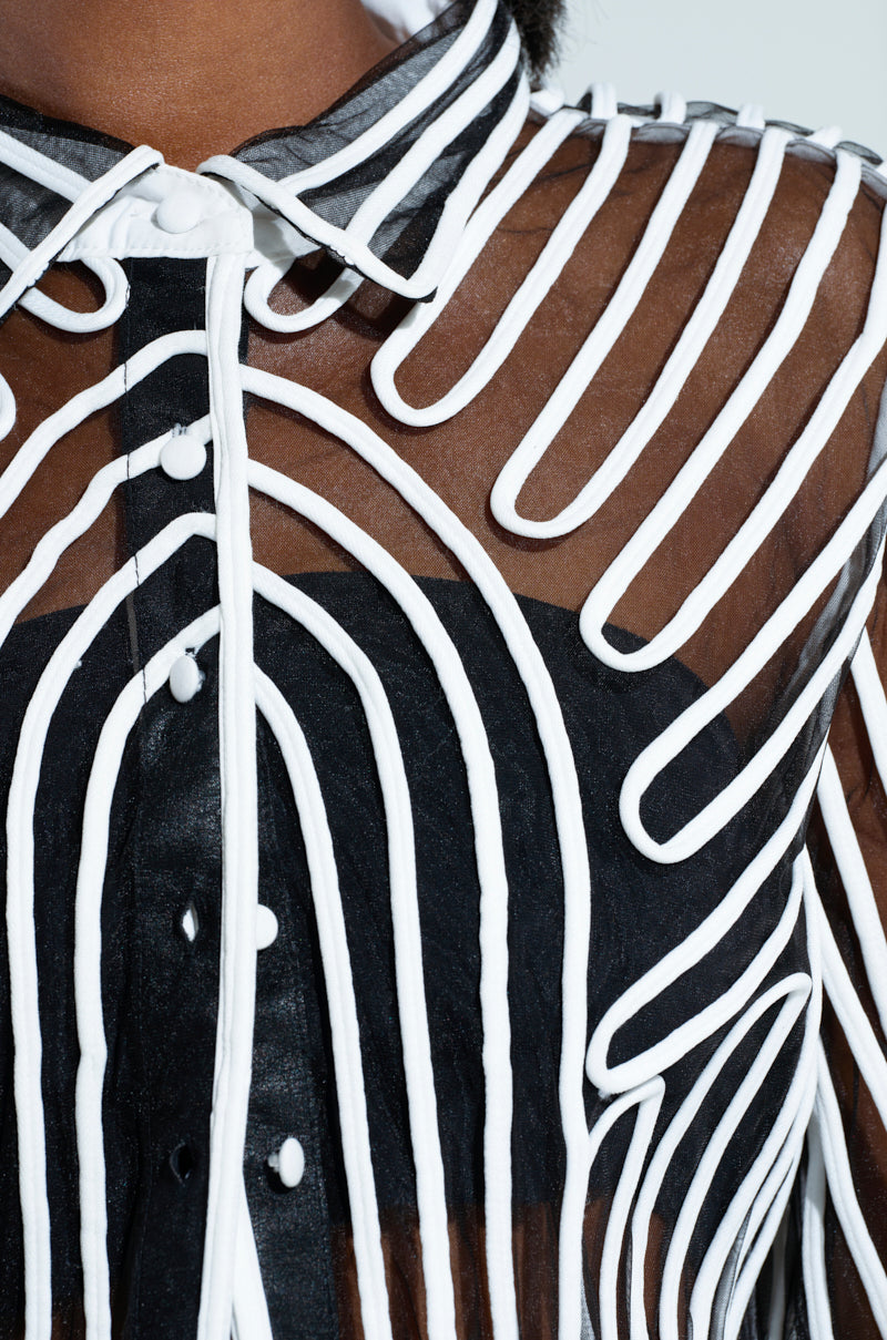 EVA LONG SLEEVE BUTTON DOWN STRIPED SHIRT