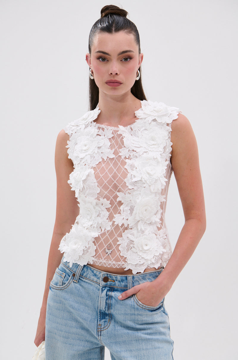 UNTAMED FLORAL LACE TOP