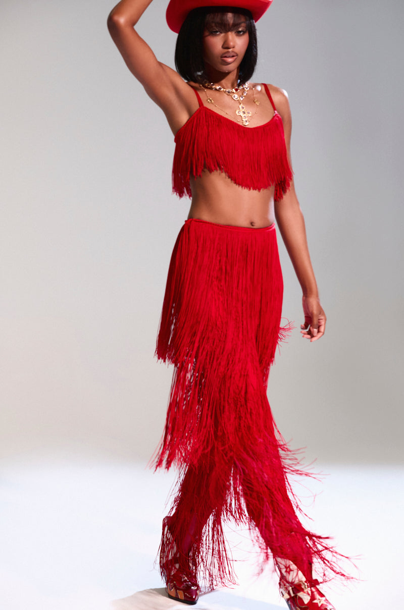 OH SO FRINGE PANTS IN RED