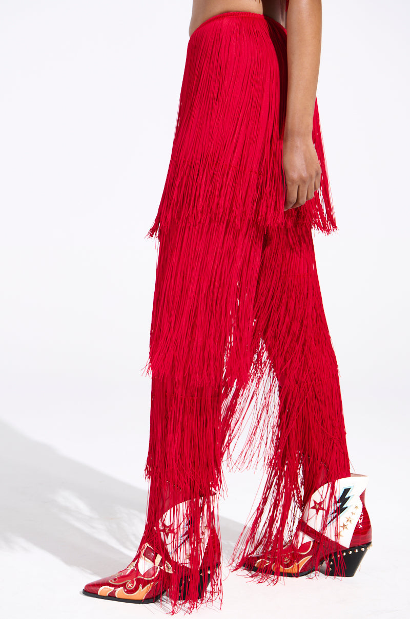 OH SO FRINGE PANTS IN RED
