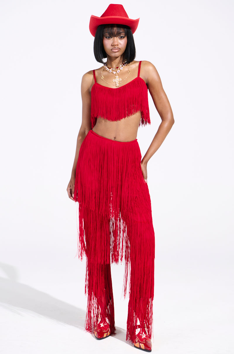 OH SO FRINGE PANTS IN RED