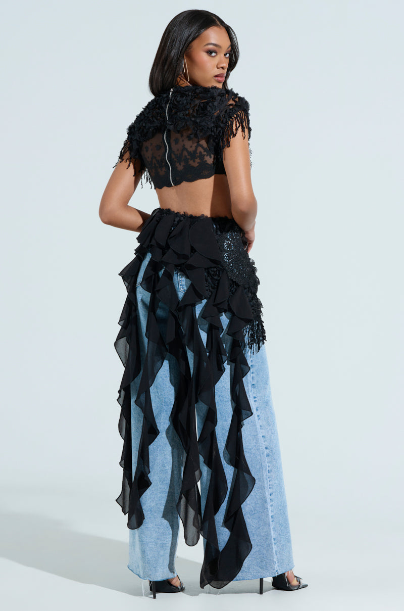 THINK ABOUT ME TOP IN BLACK