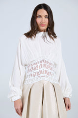 VERA WOVEN TRIM BLOUSE