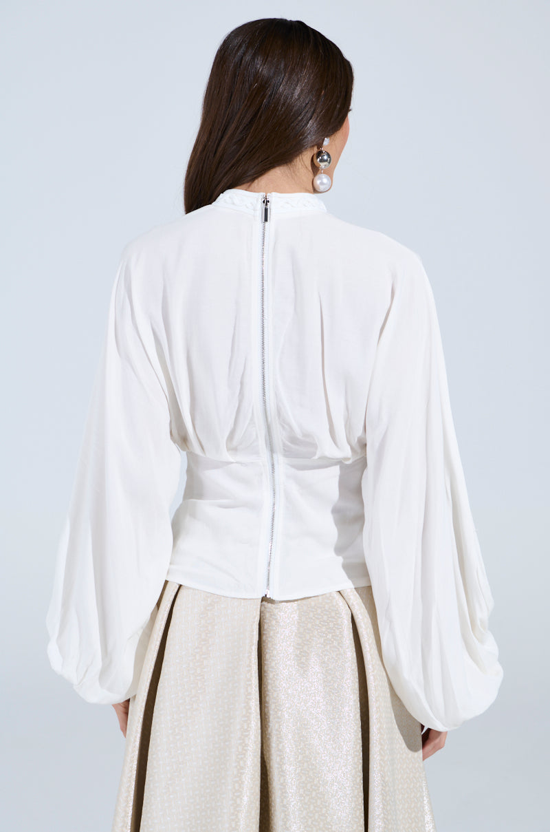 VERA WOVEN TRIM BLOUSE