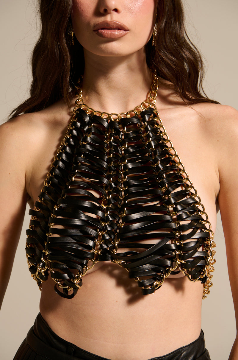 LOCKED AND LOADED PU BRALETTE