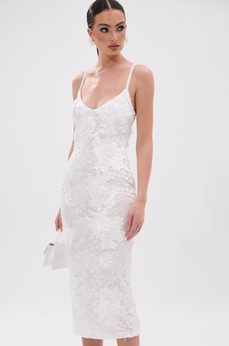 IRIS FLORAL MIDI DRESS