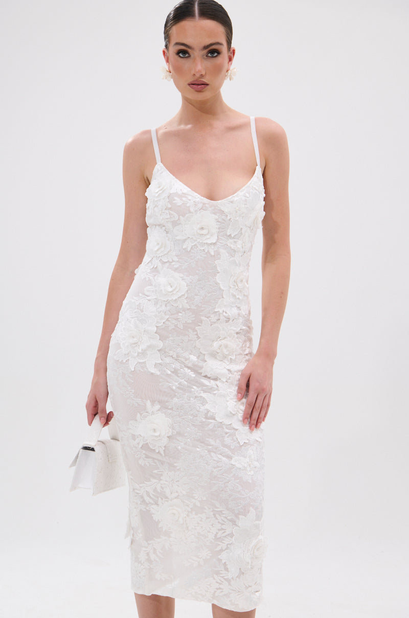 IRIS FLORAL MIDI DRESS