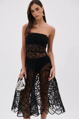 MAYRA ABSTRACT MIDI DRESS