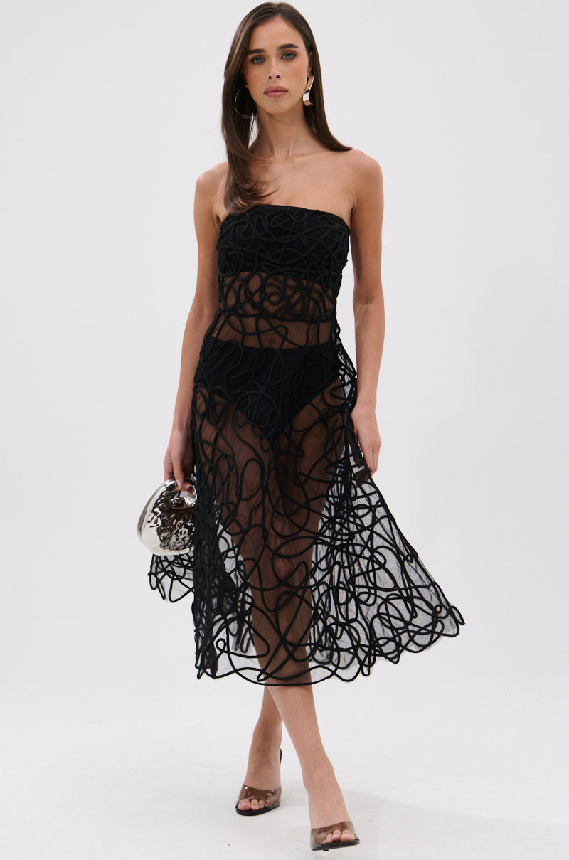 MAYRA ABSTRACT MIDI DRESS