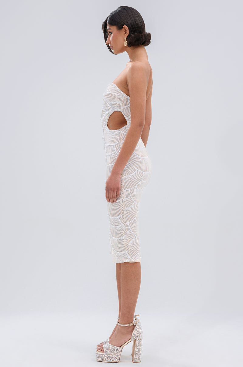 PRINCESS TREATMENT PEARL MIDI DRESS