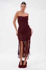 ALL OVER THE PLACE BRAIDED MINI DRESS