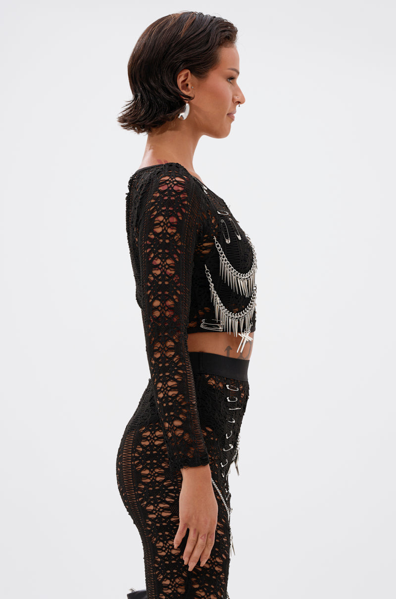 TRY ME LACE LONG SLEEVE WITH PINS