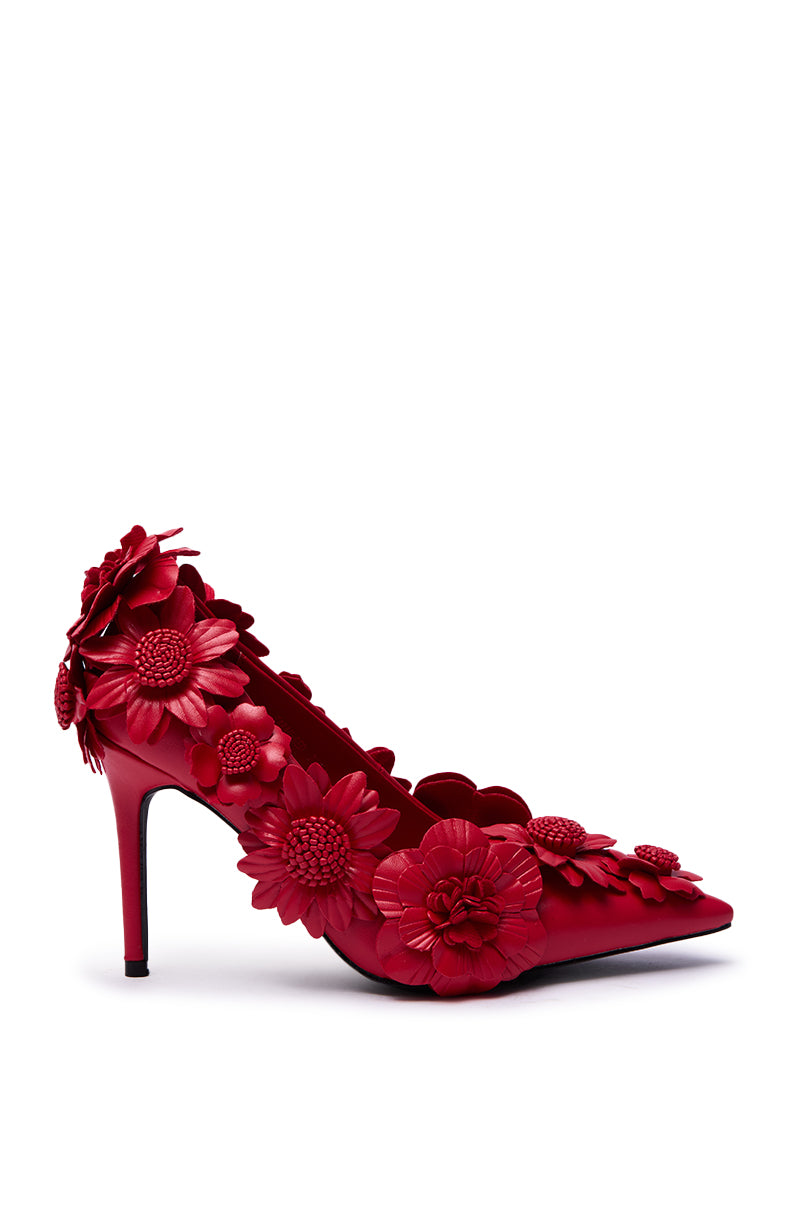 AZALEA WANG ZARAH RED FLOWER PUMP
