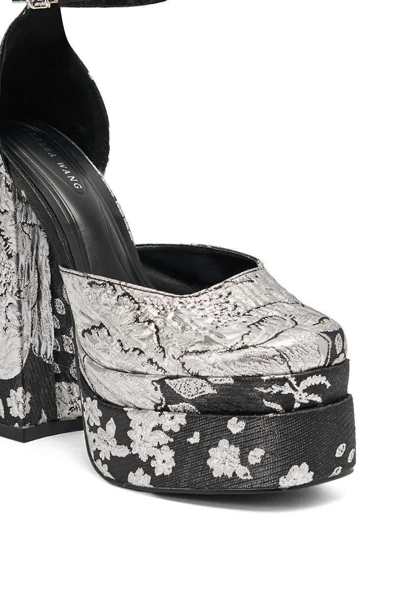 AZALEA WANG ZIPPORAH BLACK BROCADE PUMP