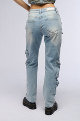 ALL OVER POCKET DETAIL RELAXED FIT JEANS