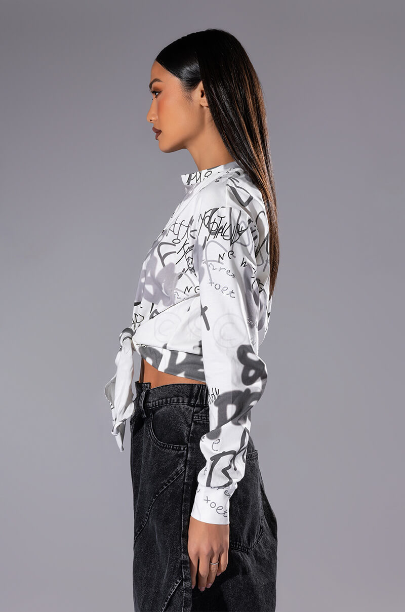 ALWAYS IN STYLE TIE FRONT TSHIRT