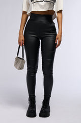 AMMO x AKIRA BIG BOOTY HIGH WAIST PLEATHER PANT WITH 4 WAY STRETCH