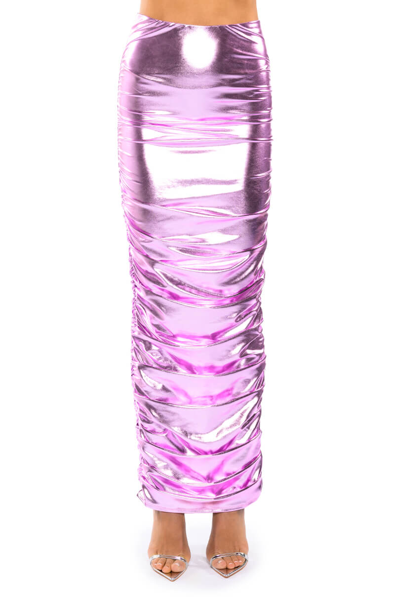 ANGEL ENERGY METALLIC MIDI SKIRT