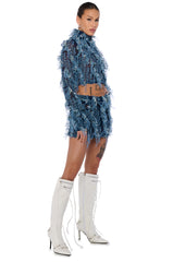 AVALYNN TEXTURED LONG SLEEVE CROP TOP