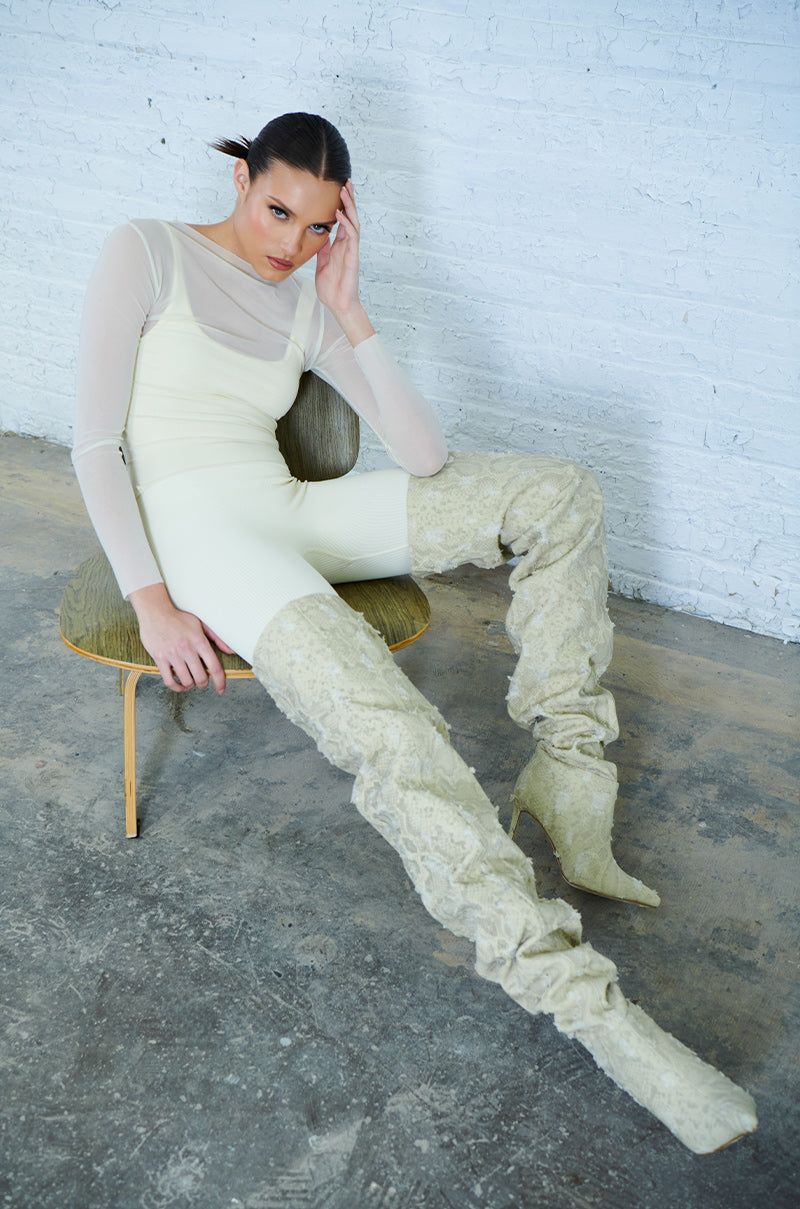 AZALEA WANG AMBIVERT THIGH HIGH BOOT IN CREAM