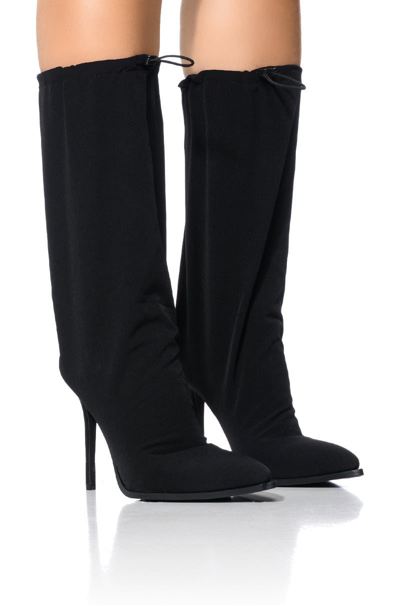 AZALEA WANG ARIELLA SLOUCH STILETTO BOOTIE IN BLACK