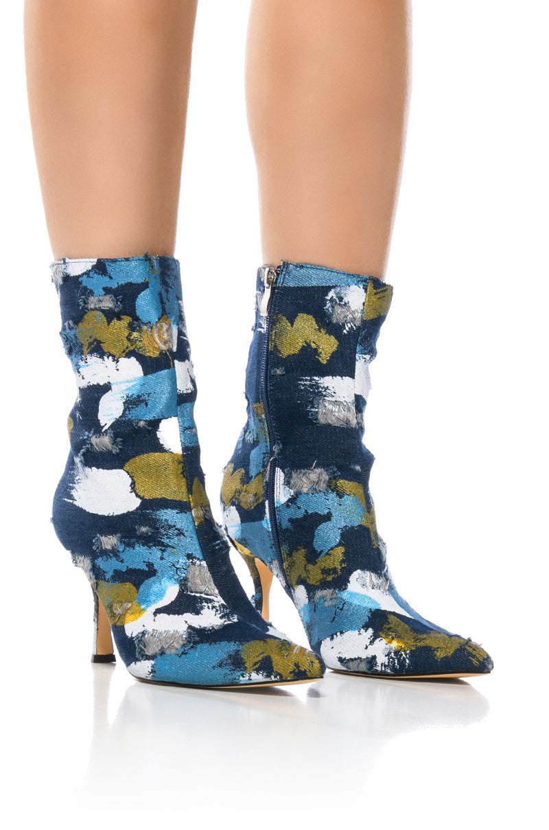 AZALEA WANG AUGUST COLOR PATTERN BOOTIE IN MULTI